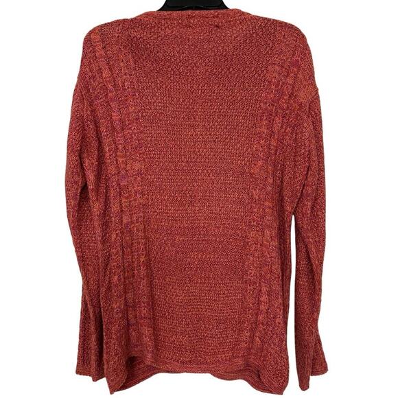 The Sweater Venture Cotton Pink Hand Knit Space Dye Zip Up Sweater Size XXL - Picture 3 of 10